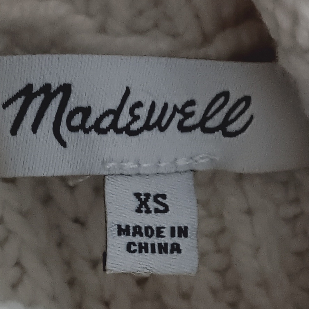 Madewell Cream Wide Rib Turtleneck Sweater Size XS - Picture 8 of 13